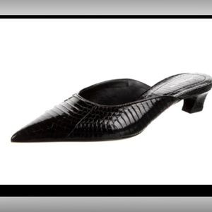 🦋Snakeskin 🦚SEXY! 🦚Michael Kors Designer kitten heel Mules